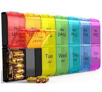 Extra Large Pill Organizer 2 Times a Day, Weekly XL AM PM Pill Case, 7 Day Pill Box Twice a Day, Oversized Daily Medicine Organizer for Vitamins, Big Pill Container, Medication Dispenser (Rainbow)