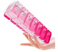 Extra Large Pill Organizer 2 Times a Day - XL Pill Box 7 Day with Big AM/PM Compartments - Fits Large Vitamins, Supplements & Gummies, for 7 or 14-Day Use, Color-Coded, Senior-Friendly, No Spills