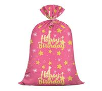 Extra Large Pink Birthday Plastic Gift Bag for Girls 56x36 Inch Jumbo Present Wrapping Bag with Star for Women Birthday Party Bags