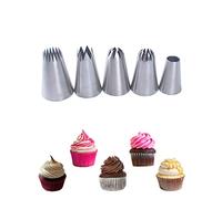 Extra Large Piping Nozzles Set,Cake Piping Nozzles Kit,Stainless Steel Icing Piping Tips Large Nozzles for Cake Decorating,5 Pcs