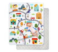 Extra Large Play Mat for Floor 150x180 cm,Thick Playmats,Soft Non-Slip Mat for Crawling & Playing,Machine Washable Portable Playpen Mat Pad for Tummy Time,Animal City Road