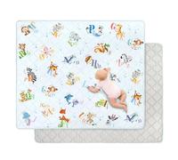 Extra Large Play Mats for Floor,150x180cm Foldable Playmat,Thick Machine Washable Playpen Mat Pad,Soft Non-Slip Activity Mat for Crawling & Tummy Time,Animal Alphabet