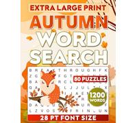 Extra Large Print Autumn Word Search: 80 Cozy Fall Puzzles with 1200 Seasonal Words for Adults and Seniors | Easy-to-Read 28 PT Font Size (Jumbo Print Puzzle Series)