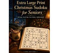 Extra Large Print Christmas Sudoku for Seniors: 100 Easy to Medium Puzzles, One Per Page | Holiday Stocking Stuffer Gift for Grandma, Grandpa & Adults, Solutions Included