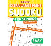Extra Large Print Sudoku for Seniors Easy: 102 Simple Puzzles, One per Page with Big Fonts for Less Strain on the Eyes Experience, Full Solutions Included (Assorted Sudoku Puzzle Books)
