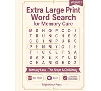 Extra Large Print Word Search for Memory Care: Memory Lane - Simple, Relaxing Reminiscence Puzzles: The Shops & Old Money (Volume 3) (Memory Lane Word Search)