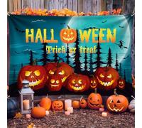 Extra Large Pumpkin Full Moon Halloween Party Decorations Photo Sign for Outside, Happy Halloween Trick or Treat Background Wall Banner Decor for Yard Outdoor