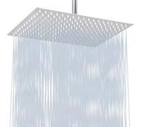 Extra Large Rain Shower Head, High Flow Stainless Steel Rectangle Rainfall Shower, Waterfall Bath Shower Body Covering, Ceiling or Wall Mount (40cmx30cm, Chrome Finish)