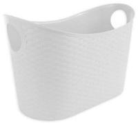 Extra Large Rattan Oval Basket Storage Basket Stackable With Handles Laundry Basket (White)