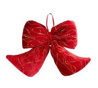Extra Large Red Foil Tree Toppers Bowknot Flocking Materials Easy Installation Bows For Holiday Decorations Holiday Party Decoration