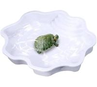 Extra Large Reptile Bathing Pool, Reptile Feeding Dish Water Bowl with Ramp, Aquarium Ornament for Gecko Snake Turtle Bearded Dragon Lizard Bath