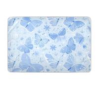 Extra Large Resuable Baby Bed Pad Cute Butterflies Blue Flowers Pastel Waterproof Washable Diaper Changing Pad Leakproof Quick Drying Pad Liner for Kids Adults Pets 34" × 52"