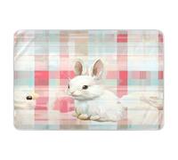 Extra Large Resuable Baby Bed Pad Water Resistant Crib Pee Mattress Pad Slip-Resistant Pee Mats for Kids Bedwetting 52x34in Buffalo Plaid Bunny Rabbits Happy Easter