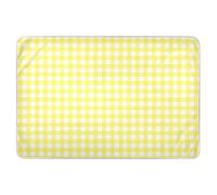 Extra Large Resuable Changing Pad Covers Gingham Yellow Buffalo Plaid Soft Absorbent Bed Wetting Pads Breathable Pee Mats for Toddler Kids 34" × 52"
