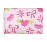Extra Large Resuable Changing Pad Covers Valentine's Day Peach Doodle Hearts Bows Flowers Highly Absorbent Potty Training Sheets Cover Breathable Toddler Bedding Products for Kids Bedwetting