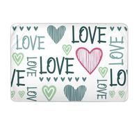 Extra Large Resuable Changing Pad Covers Valentines Stylish Hearts Love Green Peach Highly Absorbent Mattress Pad Portable Pee Mats for Kids Adults Pets 34" × 52"