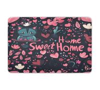 Extra Large Resuable Changing Pad Covers Waterproof Washable Baby Diaper Changing Pad Slip-Resistant Cradle Mattress for Baby Boys Girls 52x34in Valentines Day Floral Leaves Cats Home Sweet Home