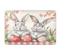 Extra Large Resuable Diaper Mats Soft Absorbent Pads for Bed Cute Cool Cradle Mattress for Toddler Kids 52x34in Buffalo Plaid Bunny Rabbits Happy Easter