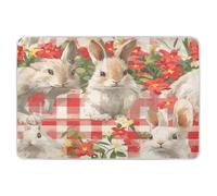 Extra Large Resuable Potty Training Pee Pad Highly Absorbent Mattress Pad Cute Cool Pee Mats for Toddler Kids 52x34in Buffalo Plaid Bunny Rabbits Happy Easter