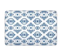 Extra Large Resuable Toddler Mattress Pads Blue White Evil Eyes Circle Highly Absorbent Potty Training Sheets Cover Changing Pad Liner for Kids Bedwetting 34" × 52"