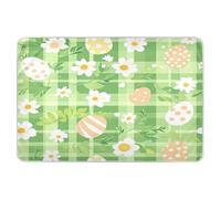 Extra Large Resuable Toddler Mattress Pads Easter Day Floral Plaid Green Soft Absorbent Sheet Cover Underpads Cute Cool Incontinence Pads for Baby Boys Girls 34" × 52"