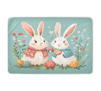 Extra Large Resuable Toddler Mattress Pads Highly Absorbent Sheet Cover Underpads Anti-Lip Travel Mattress for Infant Baby 52x34in Happy Easter Rabbit Mr & Mrs