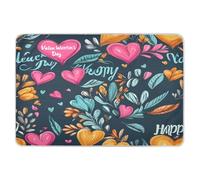 Extra Large Resuable Toddler Mattress Pads Waterproof Washable Bed Wetting Sheet Leakproof Quick Drying Pad Liner for Baby Boys Girls 52x34in Floral Leaves Love Hearts Happy Valentine's Day