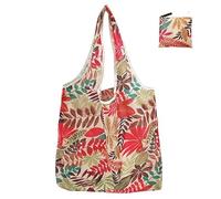 Extra Large Reusable Foldable Ladies Shopping Bag Eco Tote Handbag Fold Away Shopper Bag UK (Autumn Leaves)
