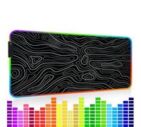 Extra Large RGB Gaming Mouse Pad Voice-Activated Music Rhythm Extended Soft LED Mouse Pad-12 Light Modes, Interaction and Immersion When Gaming/Music/Office/Home(31.5 x 12 Inch)