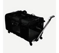 Extra Large Rolling Pet Carrier with Wheels, Adjustable Straps and Telescoping Handle, Foldable Soft-Sided Pet Crate, 40-lb Load-Bearing, Suitable for Large Cats or Two Small Cats (Black)