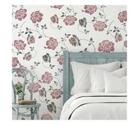 Extra Large Rose Vine Border Painting Stencil, Reusable Plastic Romantic Vintage Wall Template for Bedroom Wedding Backdrop Furniture Home Decor(S 73cmX30cm)