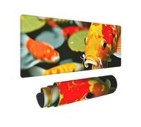 Extra Large Rubber Keyboard Pad 11.8x31.5in Gaming Mouse Pad Non-Slip Washable Mousemat Japanese Pretty Koi Fish Print