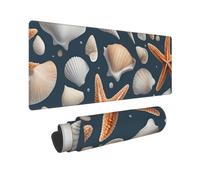 Extra Large Rubber Keyboard Pad 11.8x31.5in Gaming Mouse Pad Non-Slip Washable Mousemat Starfish and Shells Print