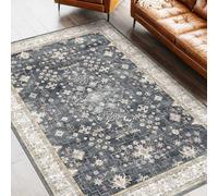 Extra Large Rugs 6.5 x 9.8 ft,Multicolour Retro Floral Red Grey Beige,Black,200 x 300 cm, Washable Rug Living Room Farmhouse Home Decoration Aesthetic Carpet