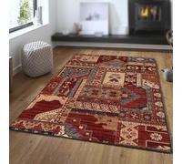 Extra Large Rugs 6.5 x 9.8 ft,Red Floral Black Beige Patchwork Vintage,Multicolour,200 x 300 cm, Washable Rug for Living Room Farmhouse Home Decoration Aesthetic Carpet