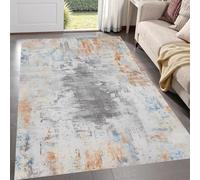 Extra Large Rugs for Living Room Bedroom Home Decor, Short Pile Carpets,Black White Grey Abstract Modern Room Decor Aesthetic,Orange,200 x 250 cm