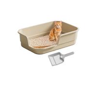 Extra Large Semi-Enclosed Cat Litter Box With Scoop, Top Entry Litter Box, High Sides Anti-Splashing Design, Low Entry Senior Pen For Geriatric Cats, Easy Clean Open Top Kittylitter Tray