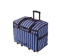 Extra Large Sewing Machine Trolley Bag on Wheels | Navy with White Sripes | 63 x 43 x 30cm | Sewing Machine Storage for Janome, Brother, Singer, Bernina and Most Machines