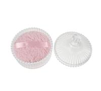 Extra Large Short Plush Powder Puff with Glass Container for Women | 135 X 45cm Size, Pink Set, Washable and Easy to Carry, Includes Jar and Powder Cup