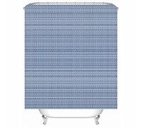 Extra Large Shower Curtain Liner, Holiday Shower Curtain Polyester Small Grid Waterproof Corner Shower Curtain 150X200cm Blue
