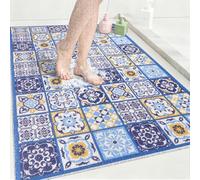 Extra Large Shower Mat Non Slip Anti Mould for Elderly: 80x120cm Quick Drain Loofah Shower Mats for Inside Shower, Soft PVC Non Slip Shower Tray Mat for Bathroom Holtel Wet Shower Areas, Cut to Size
