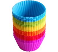 Extra Large Silicone Cupcake Muffin Cups, Reusable Jumbo Silicone Baking Cups Fit Into Standard Cupcake Holders For Home Or Party, 24 Pcs, 6 Color, 7