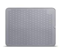 Extra Large Silicone Dish Drying Mat - XL Size 23' x 18' Dish Rack Mat for Kitchen Counter, Heat-Resistant Rubber, Non-Slip, Eco-Friendly, BPA Free, Grey