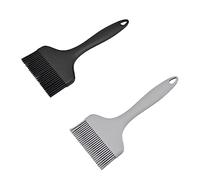Extra Large Silicone Pastry Brush - Heat Resistant Extra Wide Basting Brush - Dishwasher Safe Oil Brush for Cooking, Baking, Grilling, and Spreading Oil, Butter, BBQ Sauce or Marinade (Black, Grey)