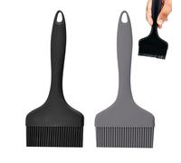 Extra Large Silicone Pastry Brush - Heat Resistant Wide Basting for Cooking, Baking, Grilling - Dishwasher Safe Oil Spreader for Butter, BBQ Sauce or Marinade (Black, Grey)
