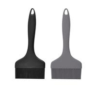 Extra Large Silicone Pastry Brush - Heat Resistant Wide Basting for Cooking, Baking, Grilling - Dishwasher Safe Oil Spreader for Butter, BBQ Sauce or Marinade (Black, Grey)
