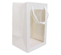 Extra Large Size Gift Bag with Handles, Open Window Transparent Gift Bag for Lipstick Jewelry Accessories, Shopping Bags, Party Bags, Goody Bags, 35 x 25 x 18cm(White)