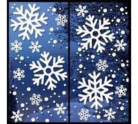 Extra Large Snowflake Window Clings Christmas Decorations, White Snowflakes Clings Decals for Glass Windows, Xmas Winter Large Snow Flakes Decor for Kids Home Holiday Party, 10 Large Sheets