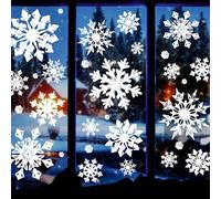 Extra Large Snowflakes Window Clings, Giant White Christmas Window Decorations for Glass Windows, Winter Wonderland Window Stickers Decals for Frozen Theme Party New Year Supplies Indoor