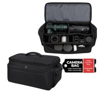 Extra Large Soft Padded Camcorder Equipment Bag/Case For Canon XA10, XA20, XA25, XH-G1s, XL2 & More. + eCostConnection Microfiber Cloth